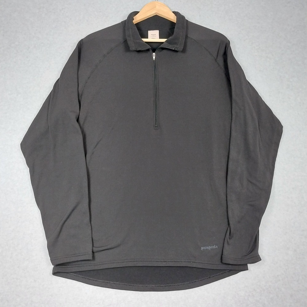 Vintage Patagonia Regulator Mens Large Black R.5 Pullover 1/4 Zip Hiking USA